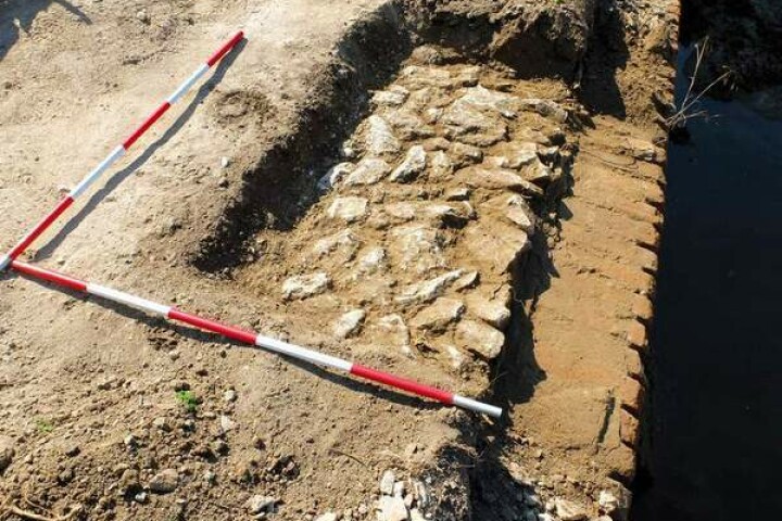 Finding of the original limestone paving