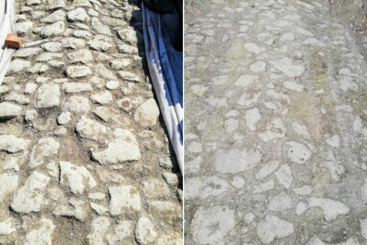 Original limestone paving