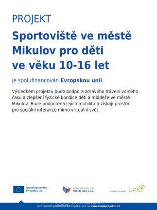 Sportoviště ve městě Mikulov pro děti ve věku 10–16 let
