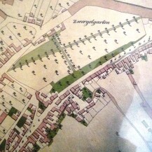 Přibližná lokace sídla novokřtěnců v Mikulově na mapě stabilního katastru z roku 1826
